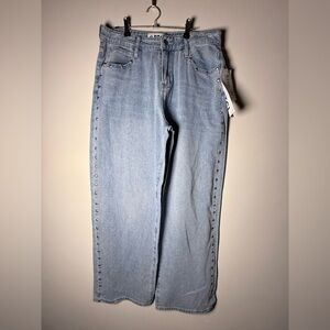 PTCL Studded Wide Leg Jeans Size 29 NWT Light Wash Denim High Rise